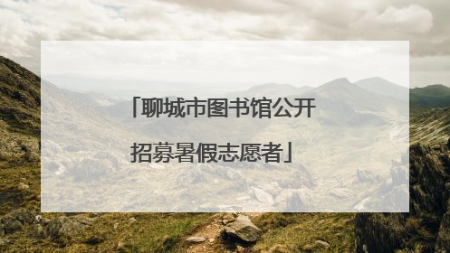聊城市图书馆公开招募暑假志愿者