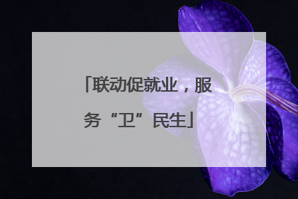 联动促就业，服务“卫”民生