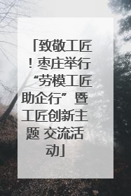致敬工匠！枣庄举行“劳模工匠助企行”暨工匠创新主题 交流活动