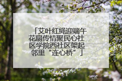 艾叶红绳迎端午花扇传情聚民心社区学院西社区架起邻里“连心桥”
