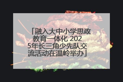 融入大中小学思政教育一体化 2025年长三角少先队交流活动在温岭举办