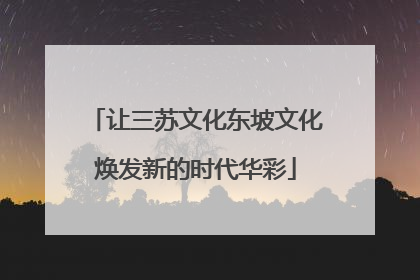 让三苏文化东坡文化焕发新的时代华彩