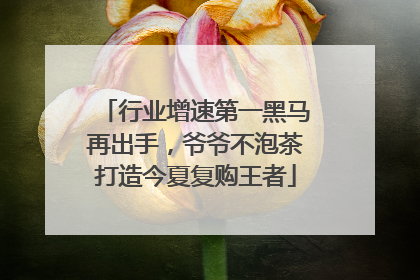 行业增速第一黑马再出手，爷爷不泡茶打造今夏复购王者