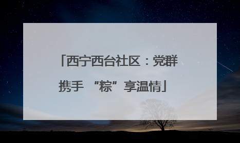西宁西台社区：党群携手 “粽”享温情