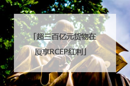 超三百亿元货物在厦享RCEP红利