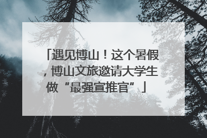 遇见博山！这个暑假，博山文旅邀请大学生做“最强宣推官”