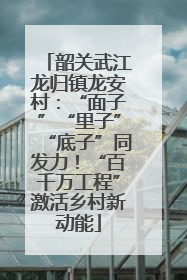 韶关武江龙归镇龙安村：“面子”“里子”“底子”同发力！“百千万工程”激活乡村新动能