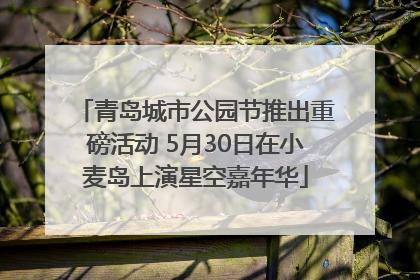 青岛城市公园节推出重磅活动 5月30日在小麦岛上演星空嘉年华