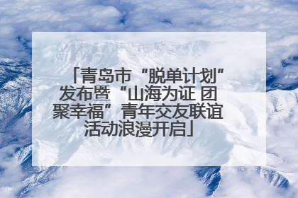 青岛市“脱单计划”发布暨“山海为证 团聚幸福”青年交友联谊活动浪漫开启