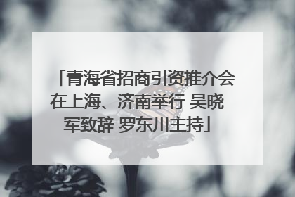 青海省招商引资推介会在上海、济南举行 吴晓军致辞 罗东川主持