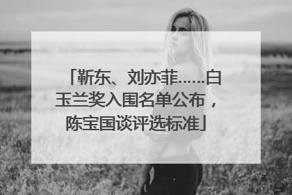 靳东、刘亦菲……白玉兰奖入围名单公布，陈宝国谈评选标准