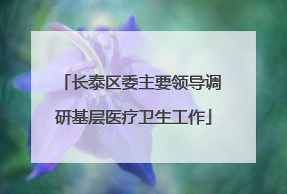 长泰区委主要领导调研基层医疗卫生工作