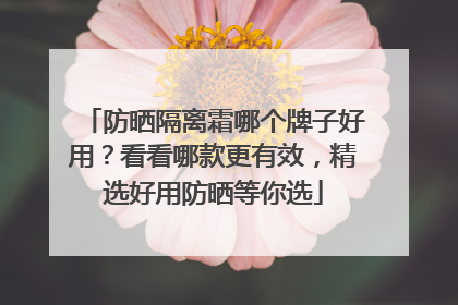防晒隔离霜哪个牌子好用？看看哪款更有效，精选好用防晒等你选