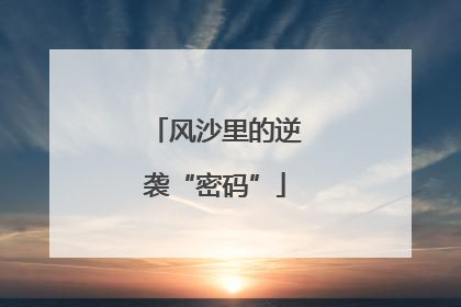 风沙里的逆袭“密码”