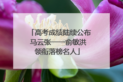 高考成绩陆续公布 马云张一一俞敏洪领衔落榜名人