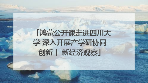 鸿蒙公开课走进四川大学 深入开展产学研协同创新丨 新经济观察