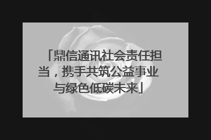 鼎信通讯社会责任担当，携手共筑公益事业与绿色低碳未来