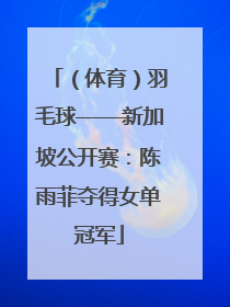 （体育）羽毛球——新加坡公开赛：陈雨菲夺得女单冠军