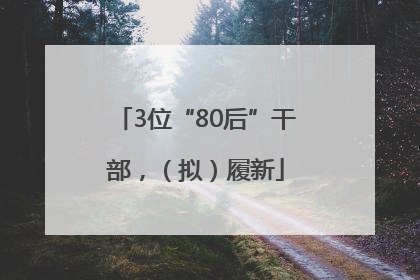 3位“80后”干部，（拟）履新
