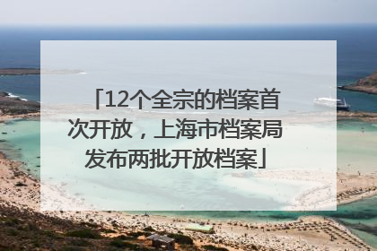 12个全宗的档案首次开放，上海市档案局发布两批开放档案
