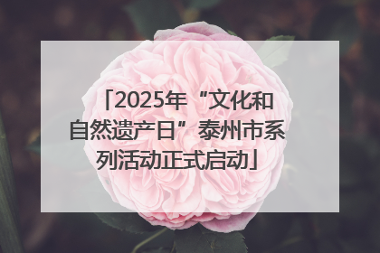 2025年“文化和自然遗产日”泰州市系列活动正式启动