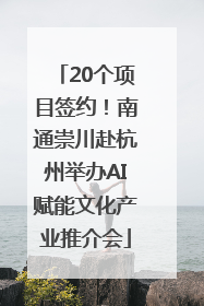 20个项目签约！南通崇川赴杭州举办AI赋能文化产业推介会
