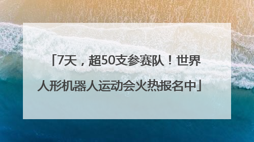 7天，超50支参赛队！世界人形机器人运动会火热报名中