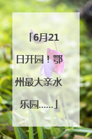 6月21日开园！鄂州最大亲水乐园……