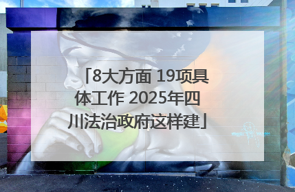 8大方面 19项具体工作 2025年四川法治政府这样建