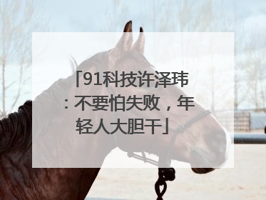 91科技许泽玮：不要怕失败，年轻人大胆干