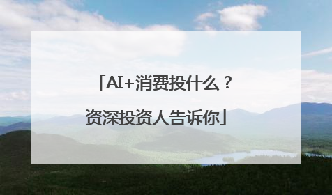 AI+消费投什么？资深投资人告诉你