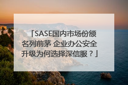SASE国内市场份额名列前茅 企业办公安全升级为何选择深信服？